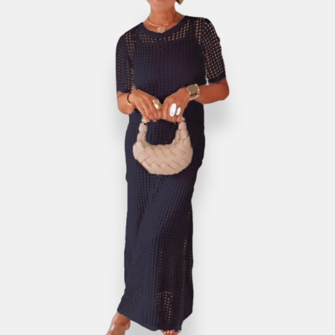 Liézel | Robe longue ajourée courte