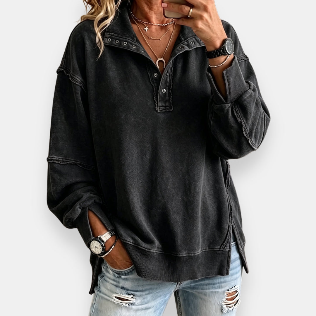 Amaia | Sweat Col Boutonné