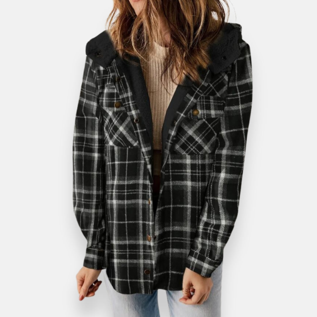 Joélie | Veste à carreaux doublée