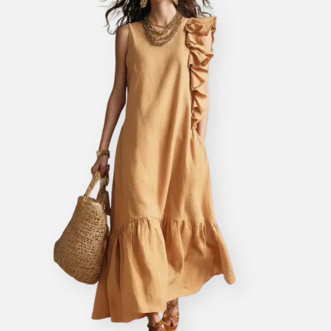 Yannice | Robe longue à volants asymétriques