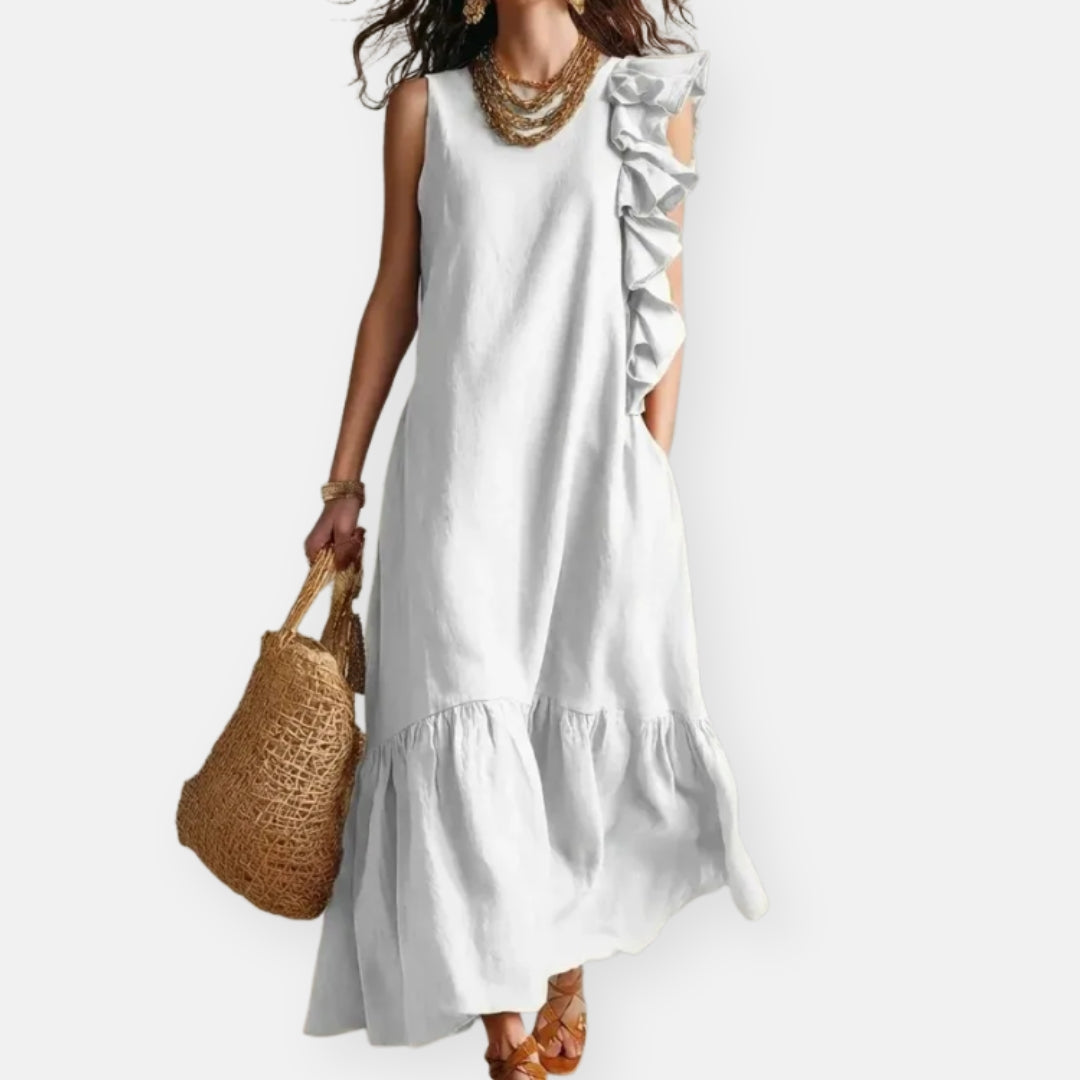 Yannice | Robe longue à volants asymétriques
