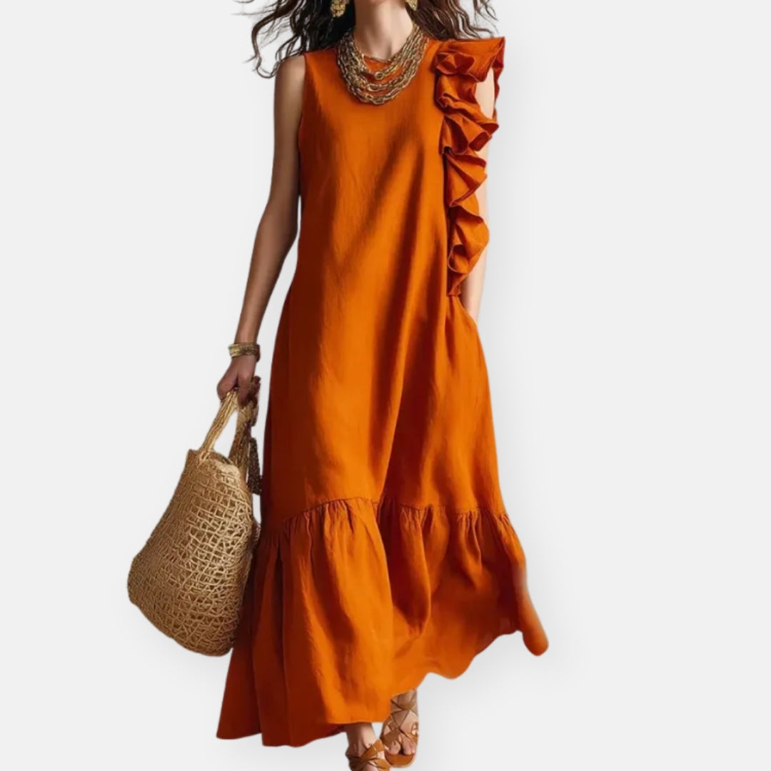 Yannice | Robe longue à volants asymétriques
