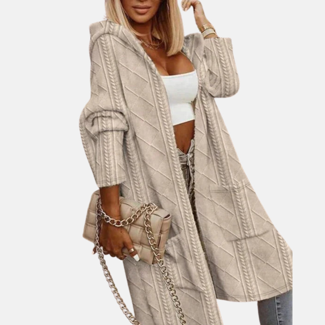 Zira | Long cardigan à capuche