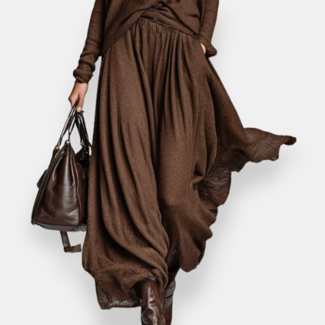 Naëlvoire | Ensemble pull jupe froncée