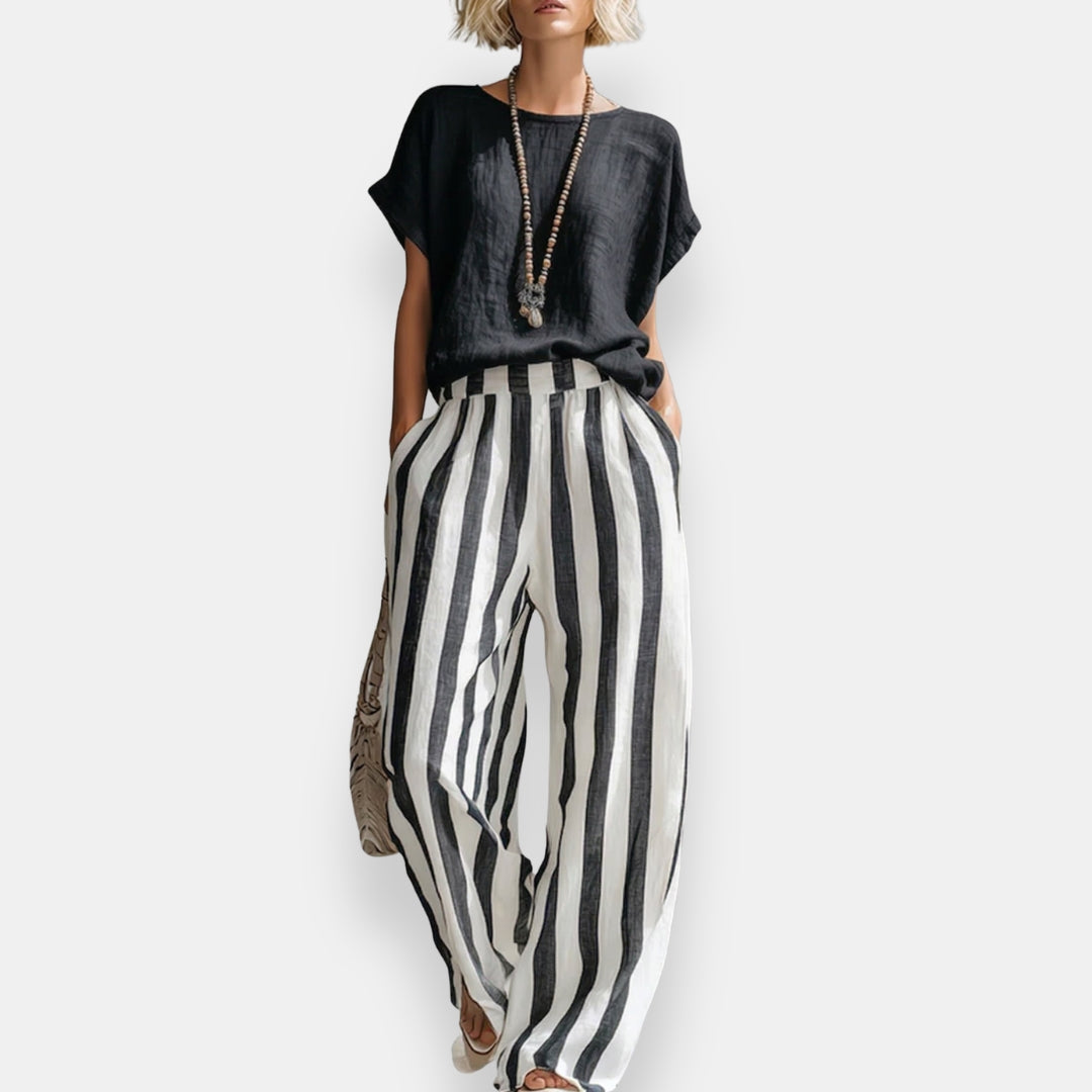 Mirane | Ensemble top rayé large