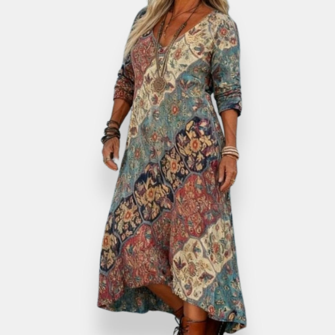 Élyse | Robe Longue Patchwork