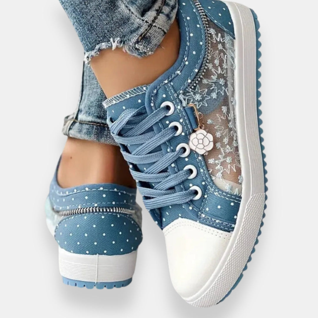 Caëlvoire | Sneakers brodées détail zip