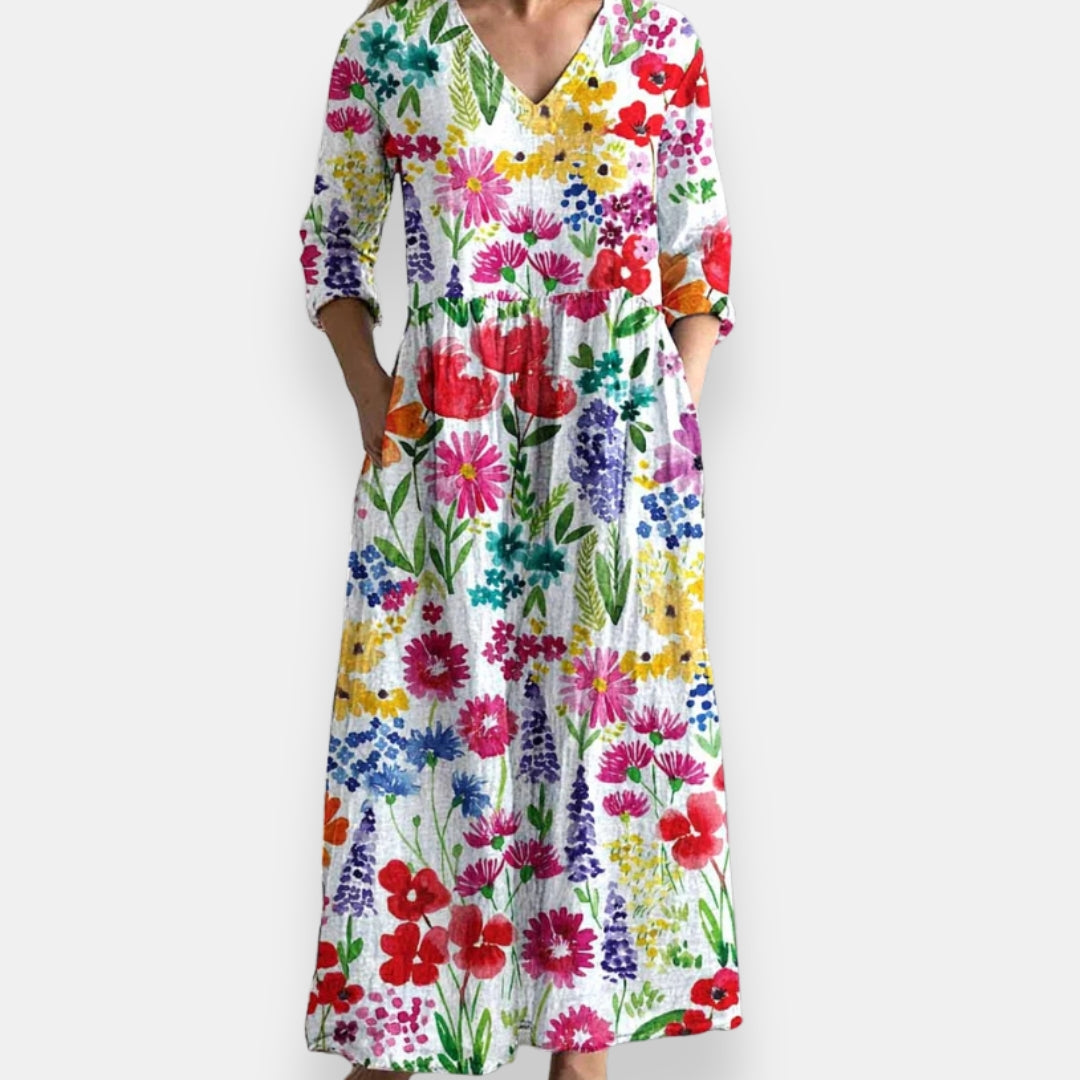 Irys | Robe maxi cœurs floraux