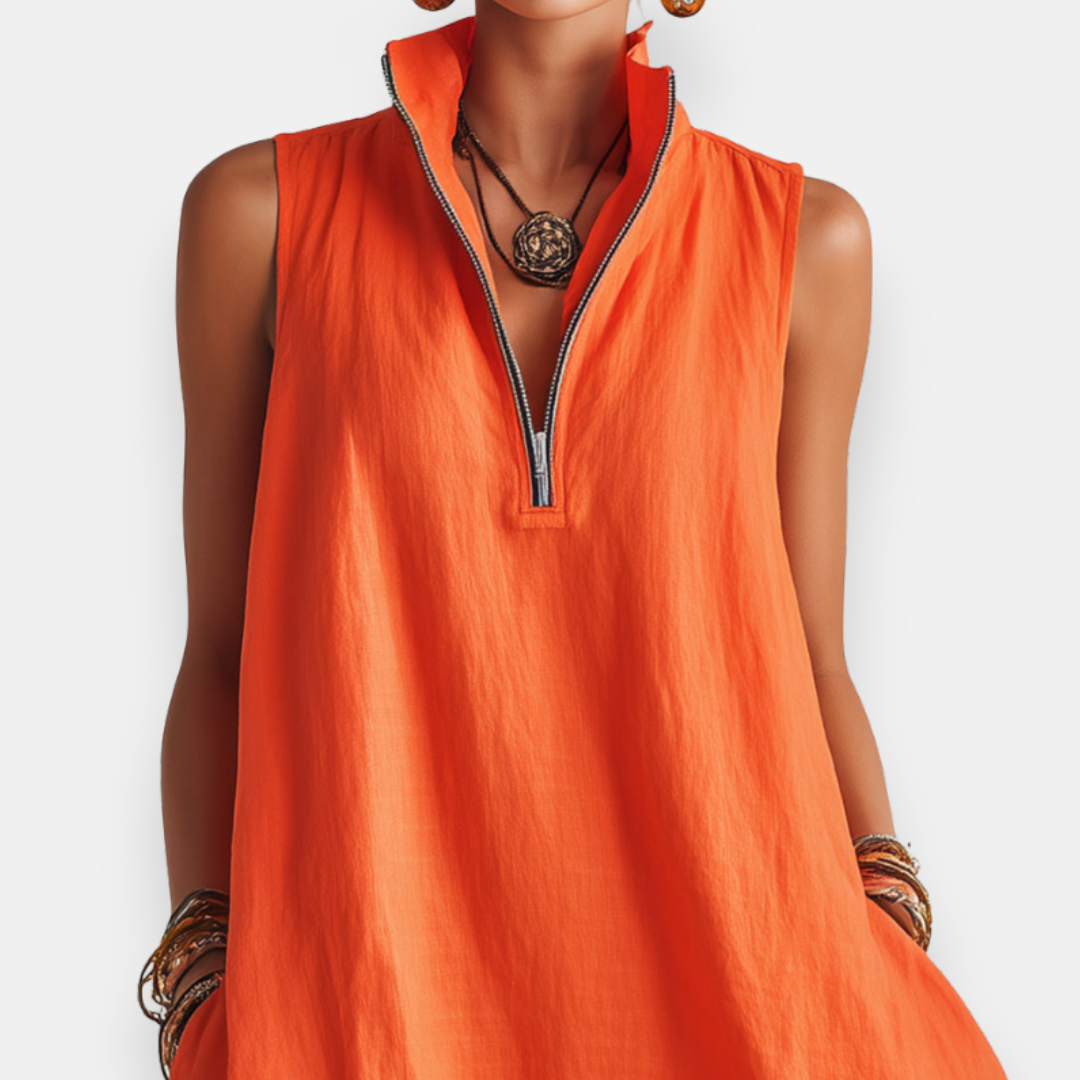 Hilaire | Robe courte sans manches à volant