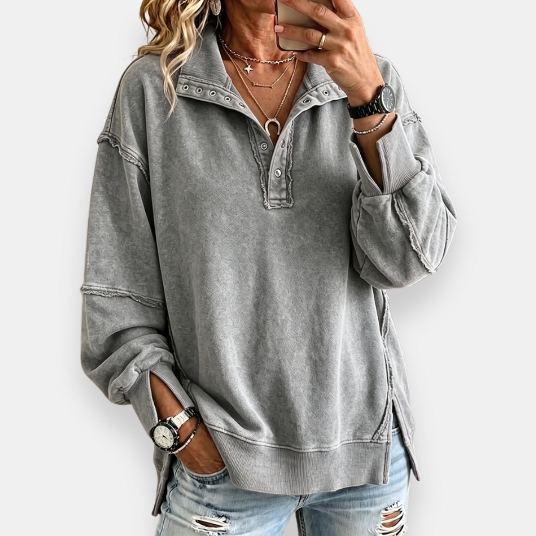 Amaia | Sweat Col Boutonné