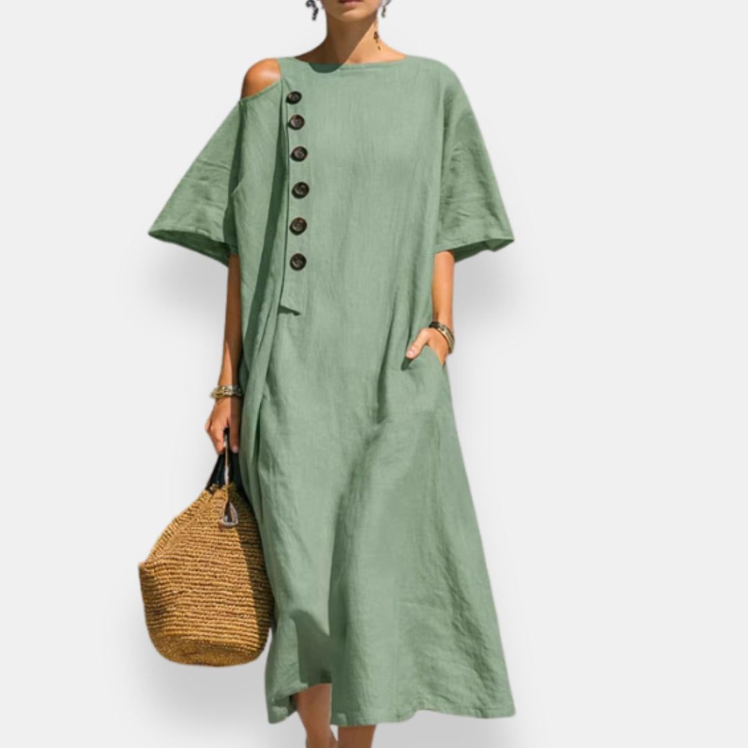 Émilienne | Robe épaule dénudée