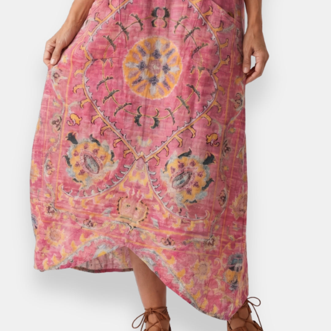 Rozenne | Robe Kaftan Imprimée Ikat