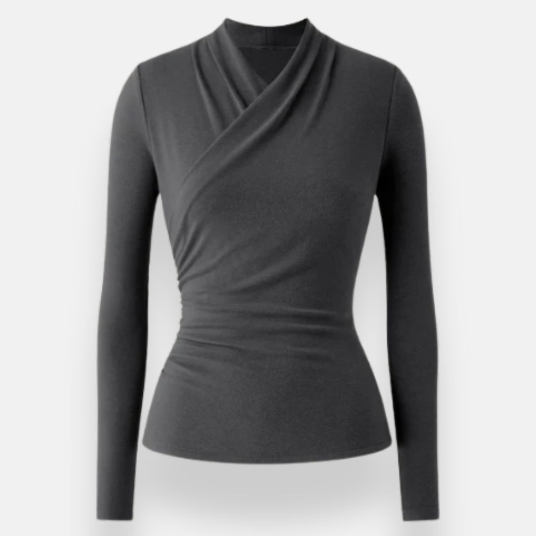 Cérina | Haut enveloppant à manches longues