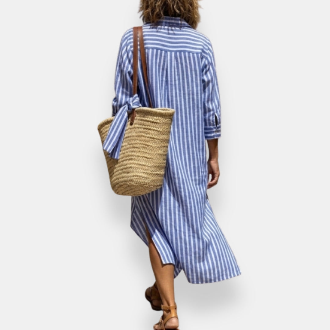 Folvianthe | Robe Chemise Longue Rayée