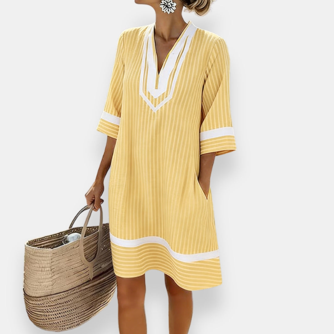 Vivette | Robe plastron plissé