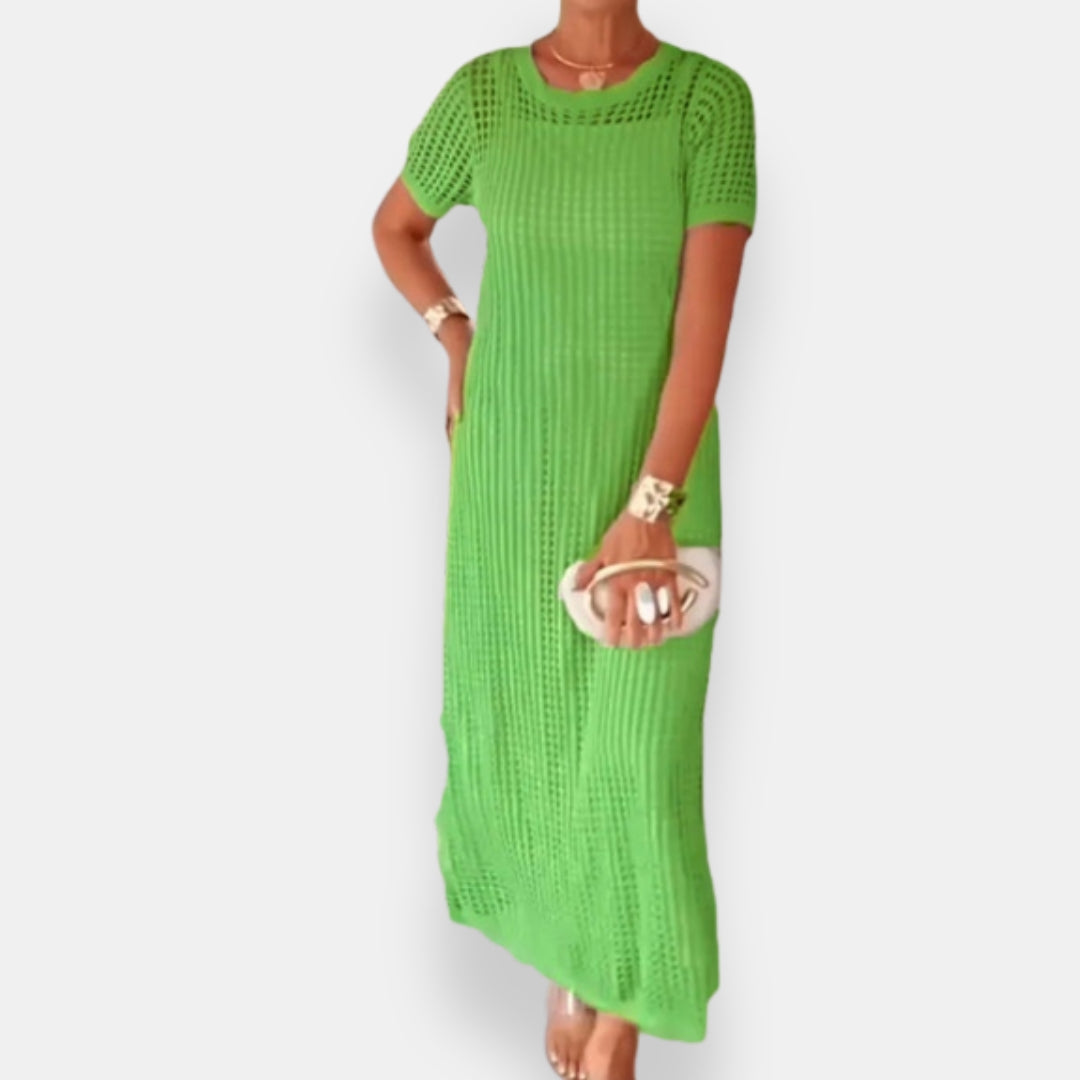 Liézel | Robe longue ajourée courte