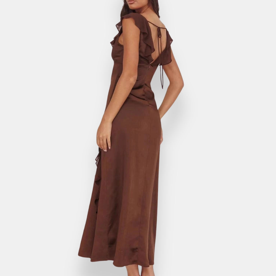 Fialde | Robe longue ajustée à volants