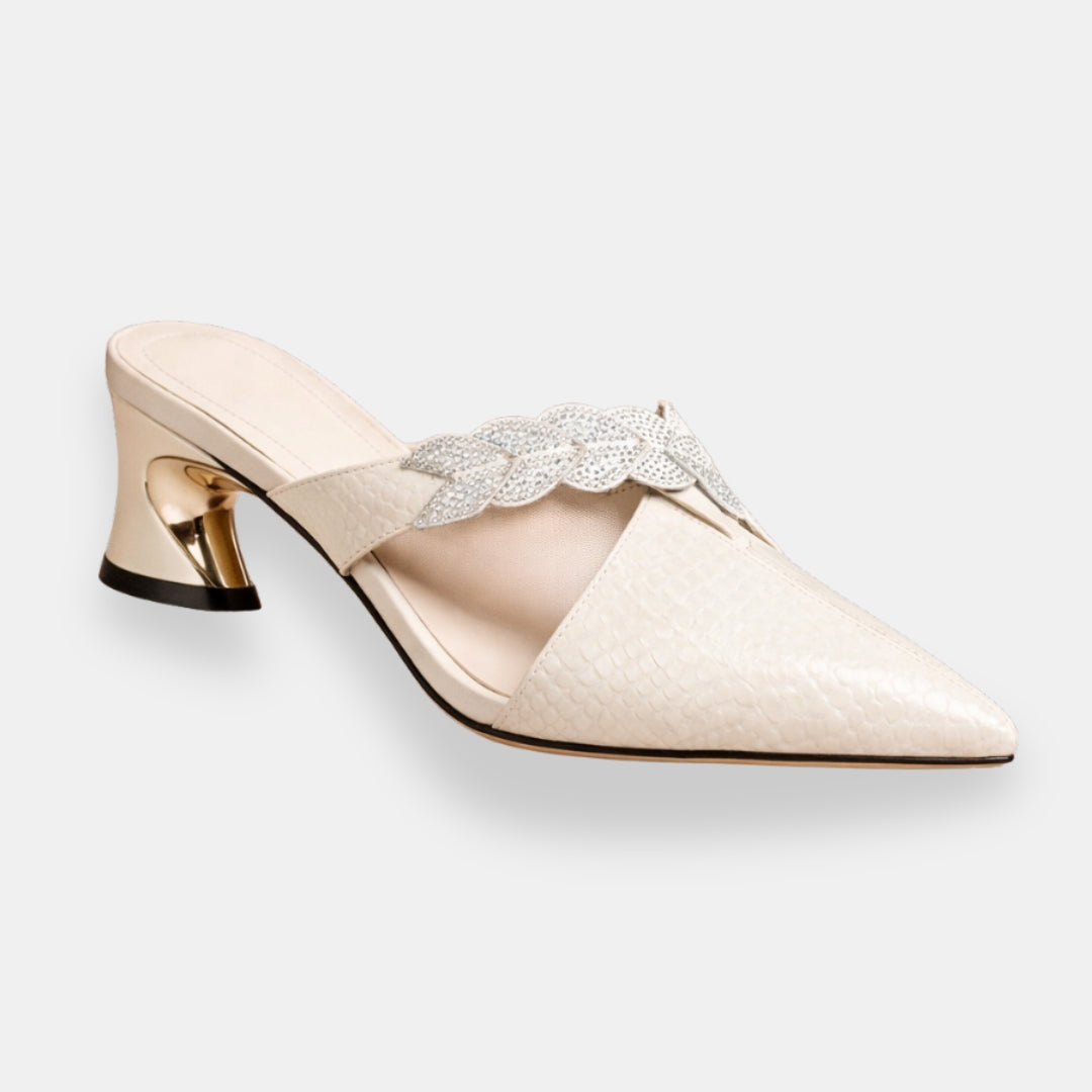 Ulyssine | Mules serpent dorées
