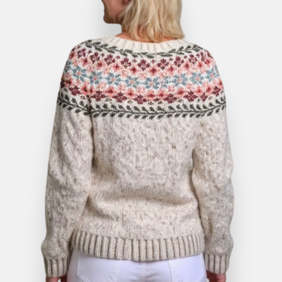 Quina | Cardigan à motifs floraux tricoté