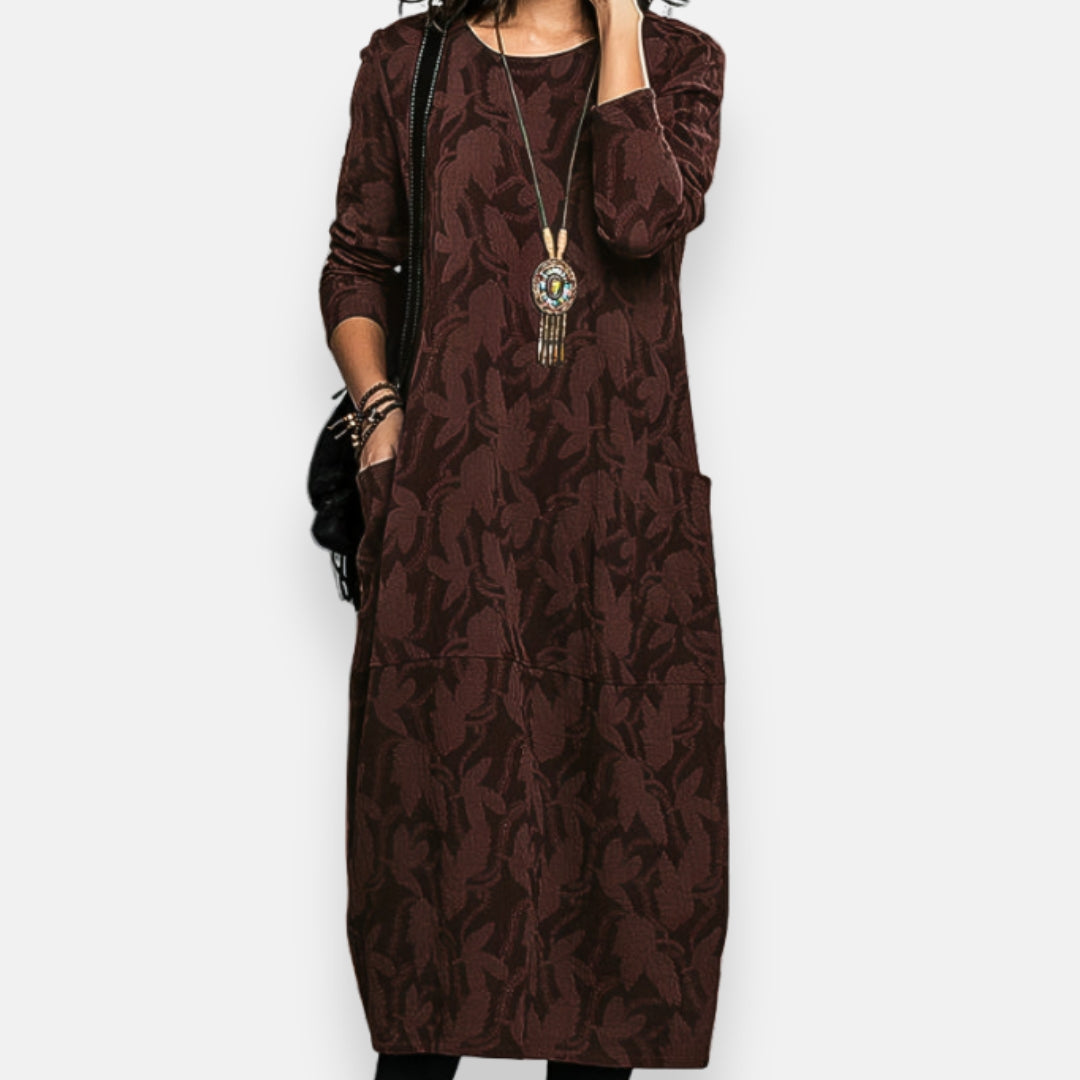 Maléna | Robe longue à motifs discrets