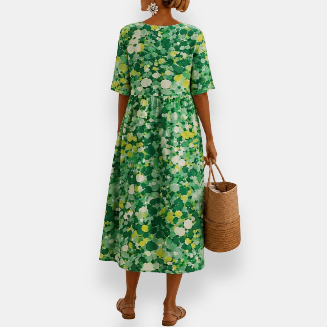 Falvine | Robe midi à imprimé aquarelle