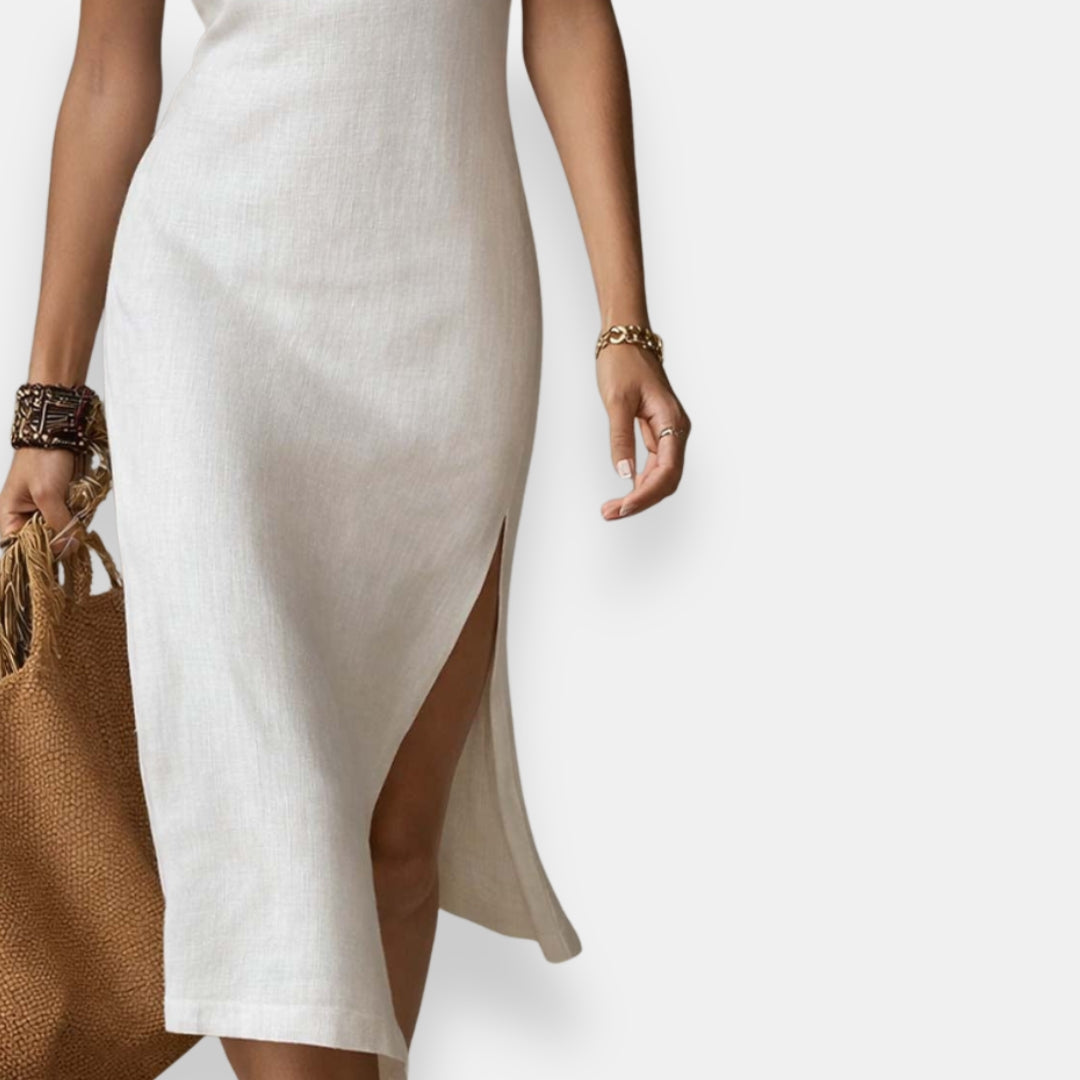 Aremberge | Robe midi ajustée fente