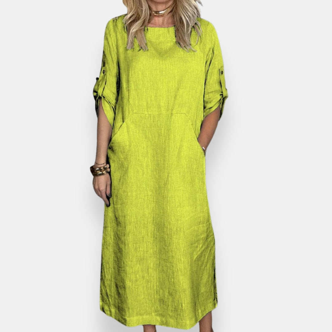 Solène | Robe midi retroussable