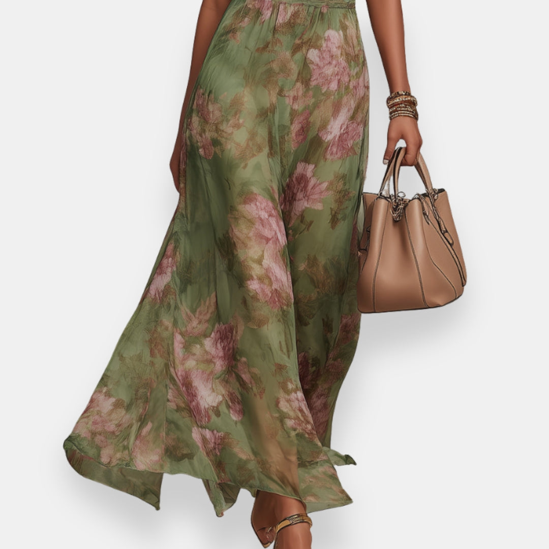 Blarvène | Robe maxi halter florale