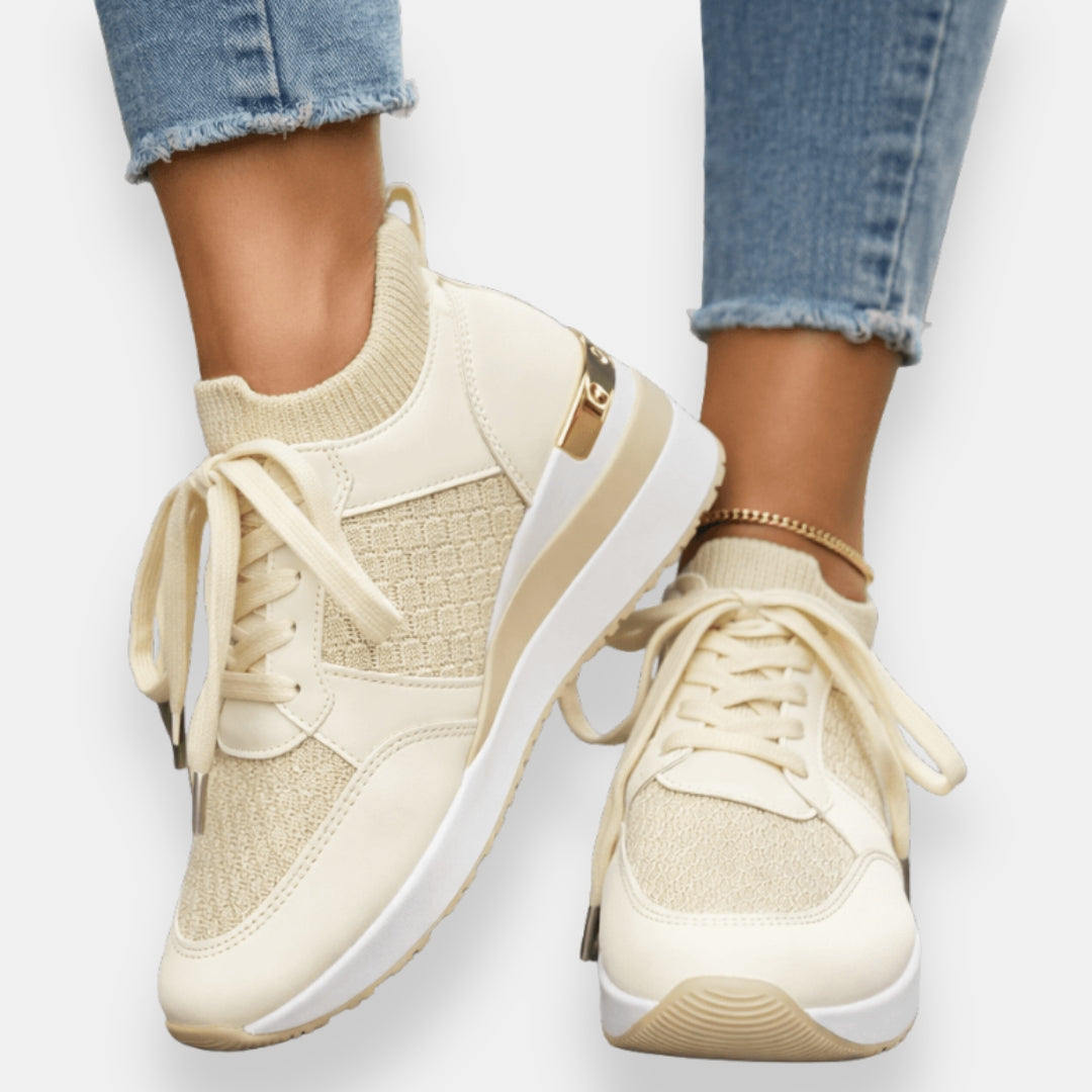 Linotte | Sneakers compensées dorées