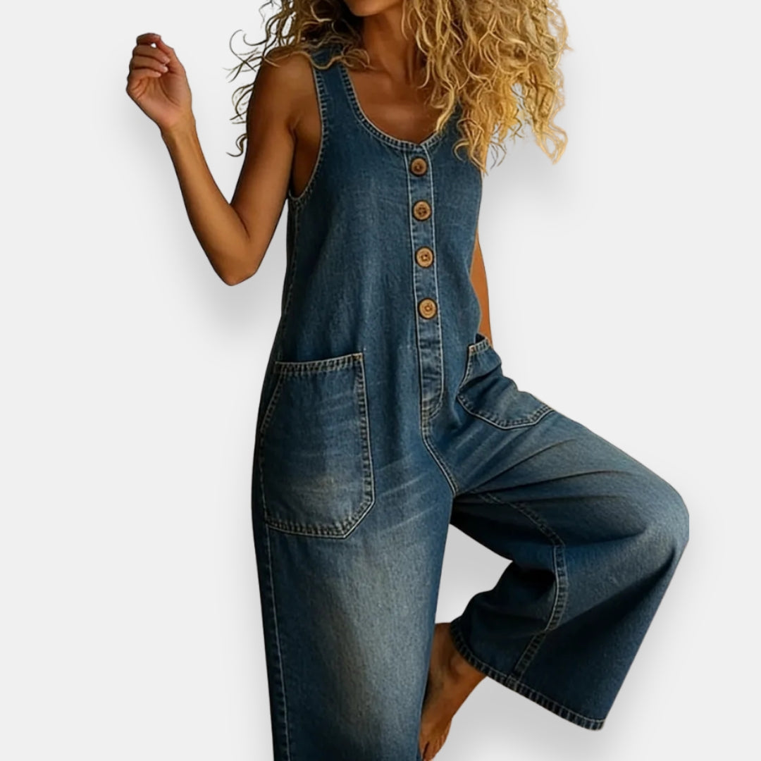 Bélisande | Combinaison en jean à boutons