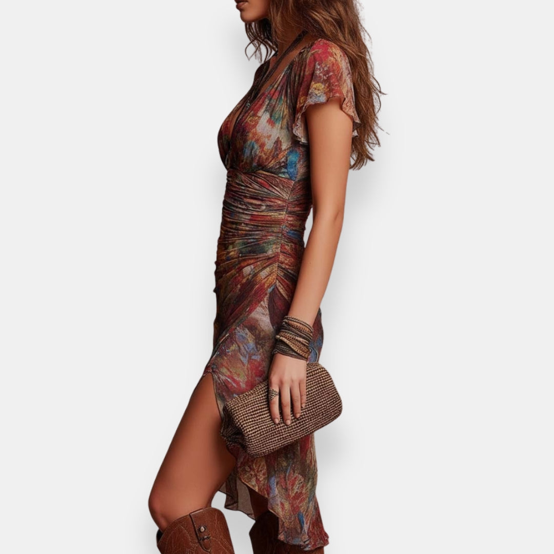 Helvinthe | Robe Imprimée Fendue