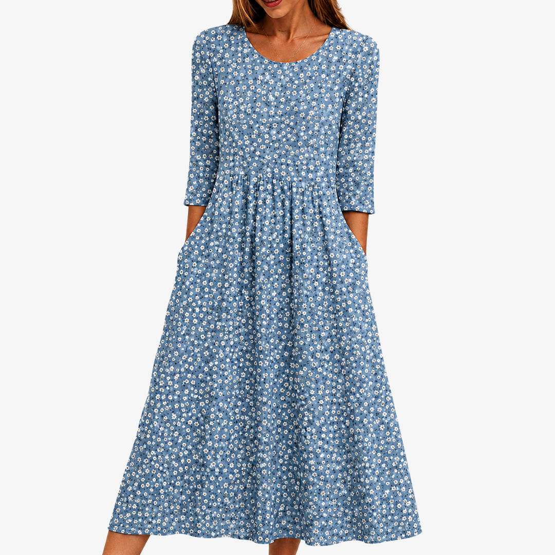 Charlaine | Robe Fleurie Froncée