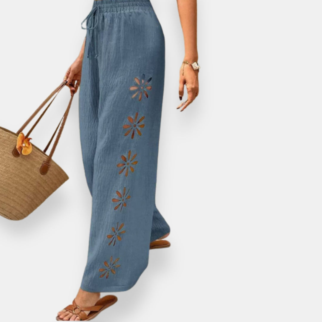 Vianne | Pantalon Fleuri Ajouré