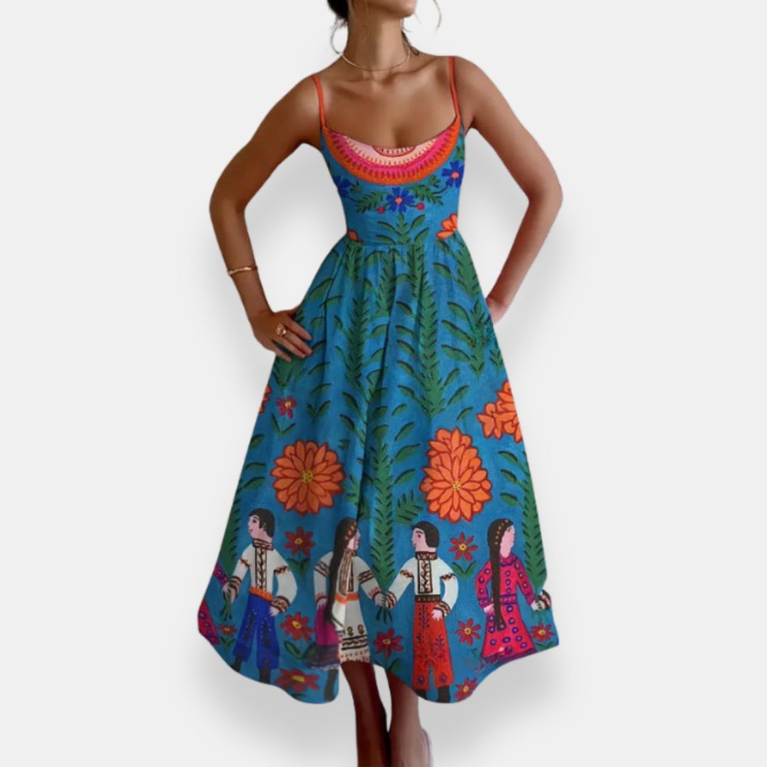 Elfride | Mid-length folk dress