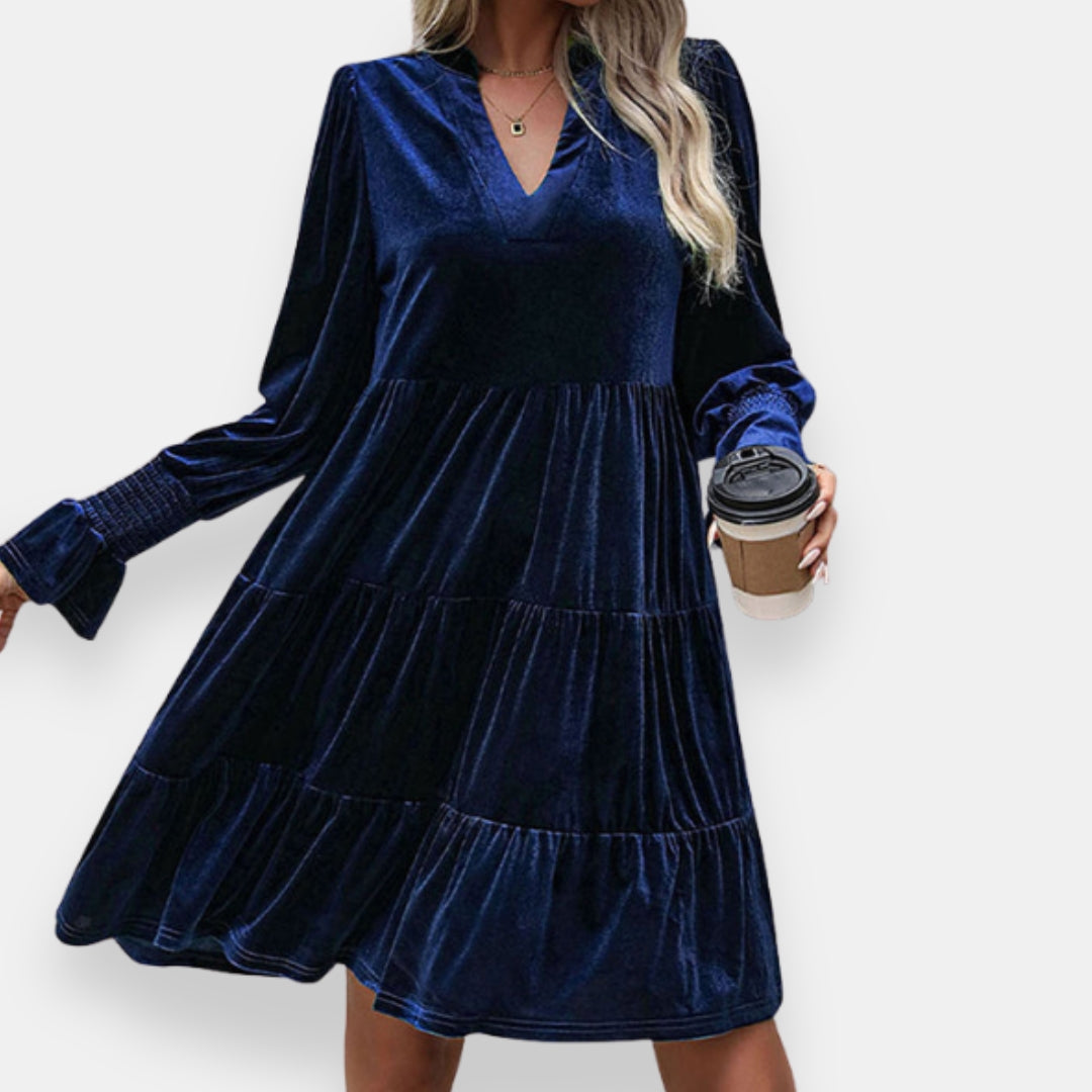 Astrid | Robe Velours Volantée