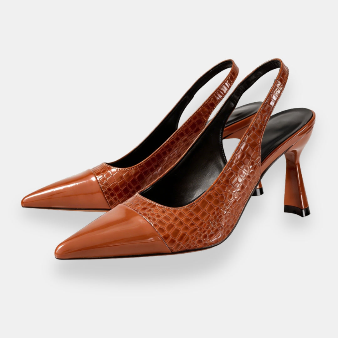 Brilvoise | Escarpins slingback croco sculpté