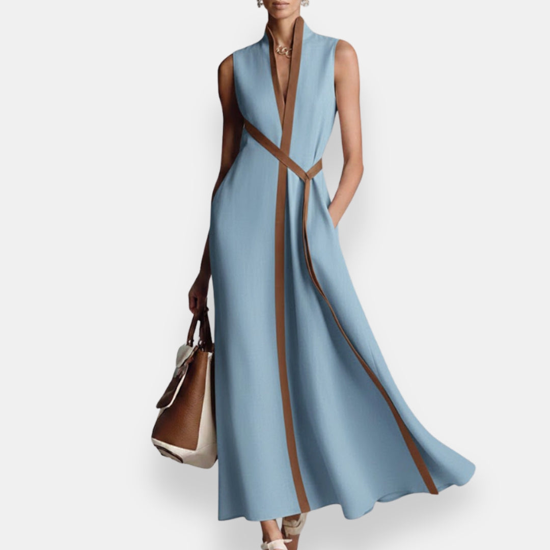Tilvaine | Robe maxi liseré contrasté