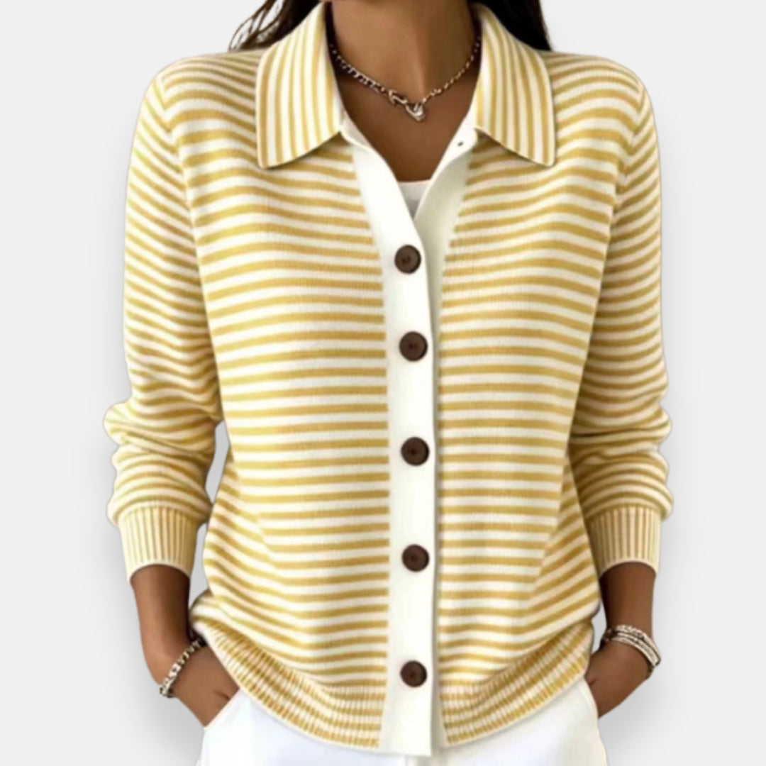 Dénise | Cardigan Rayé Boutonné