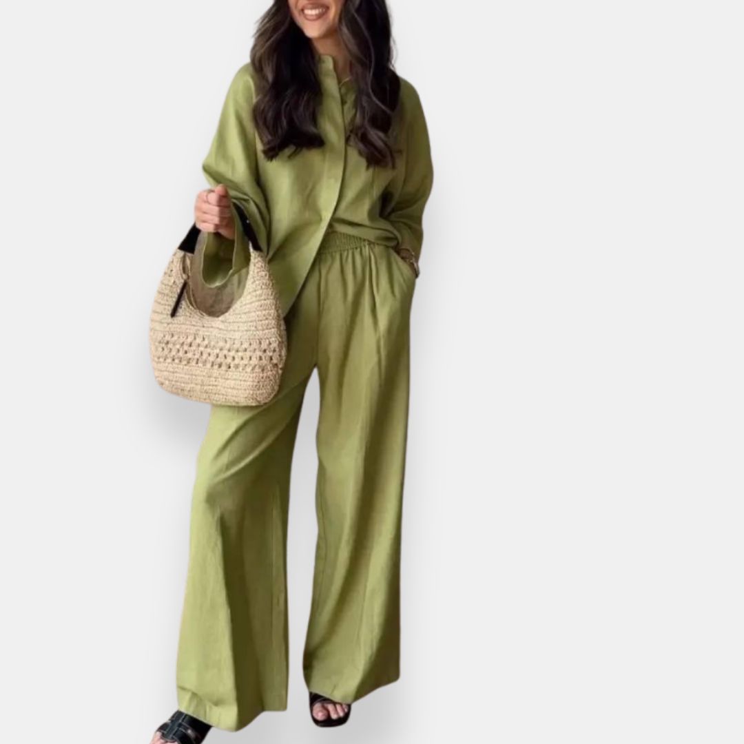 Aubertine | Ensemble chemise pantalon large