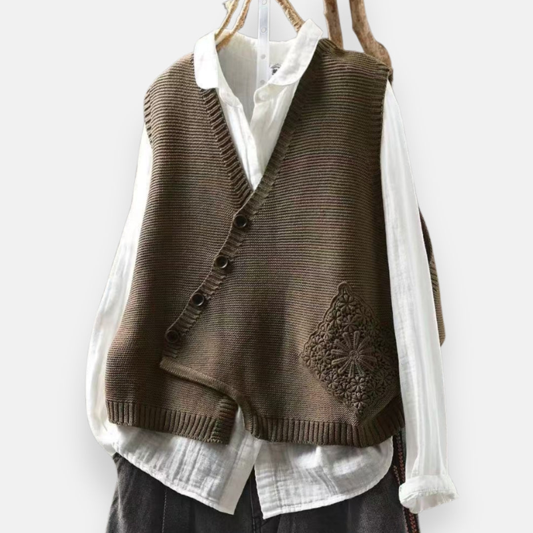 Hélène | Gilet asymétrique en tricot