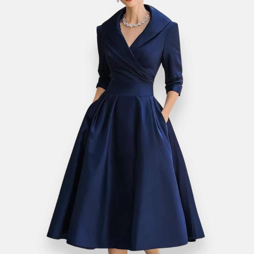 Lórwelle | Robe midi évasée châle