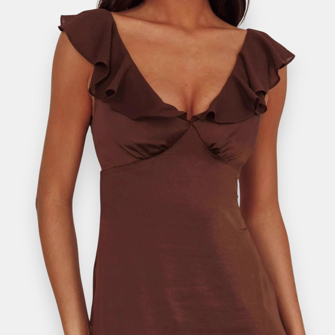Fialde | Robe longue ajustée à volants