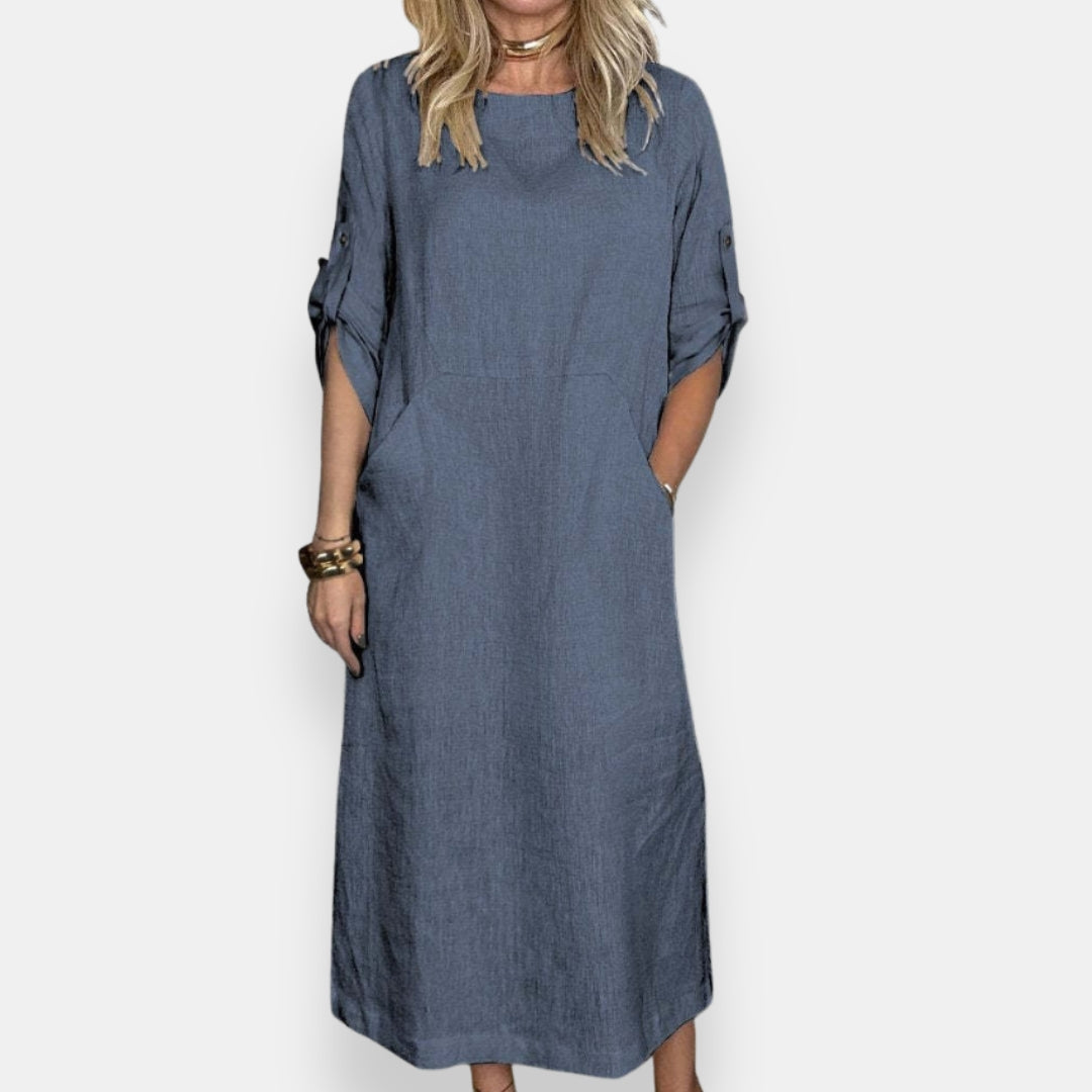 Solène | Robe midi retroussable