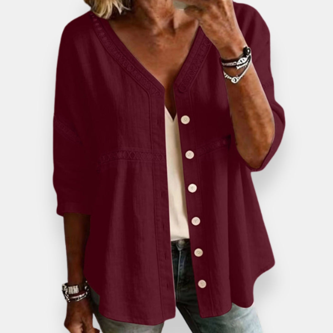 Dorvarne | Blouse Col V Crochet