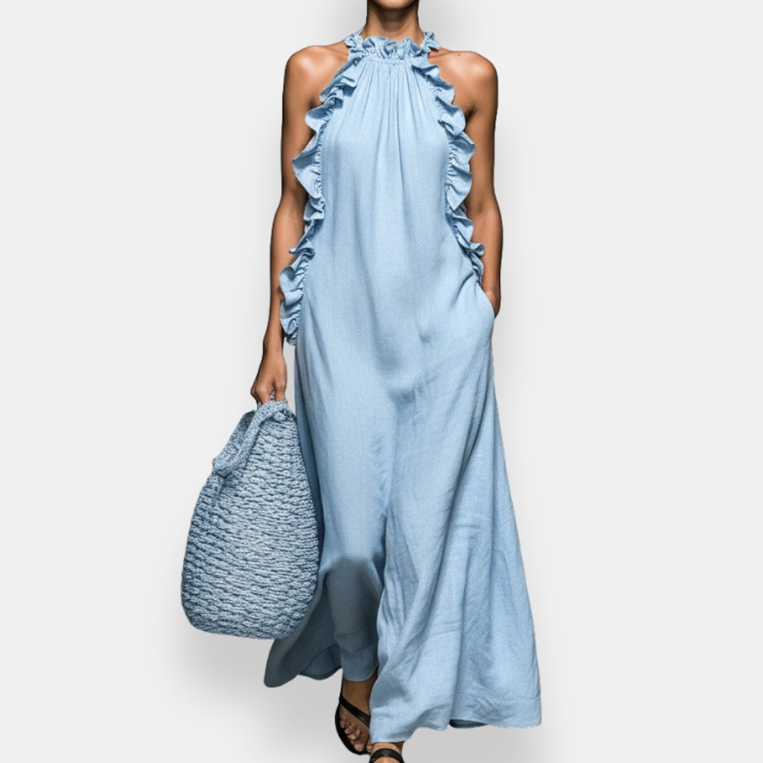 Olynthe | Robe dos nu à volants
