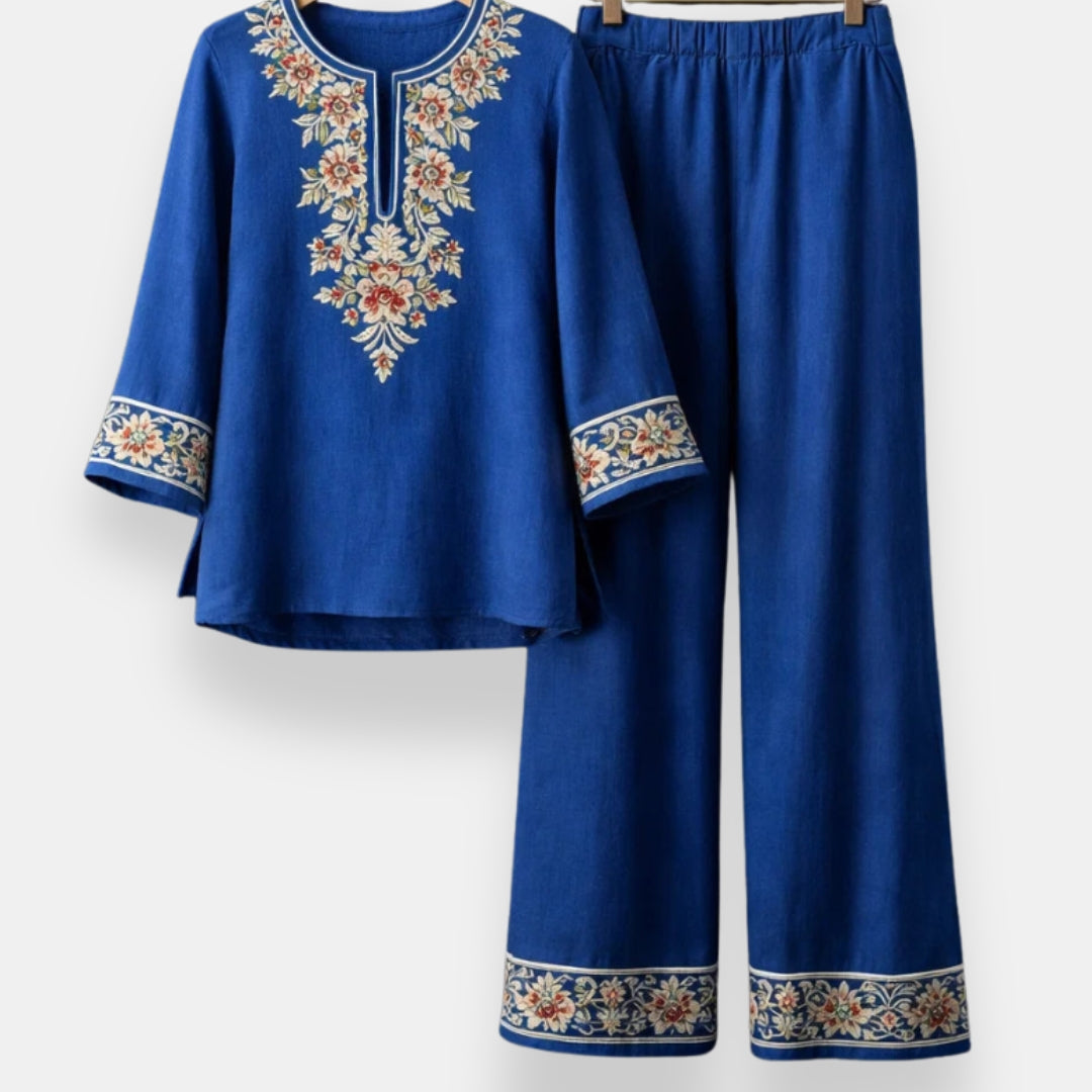 Aubreline | Ensemble brodé fleuri