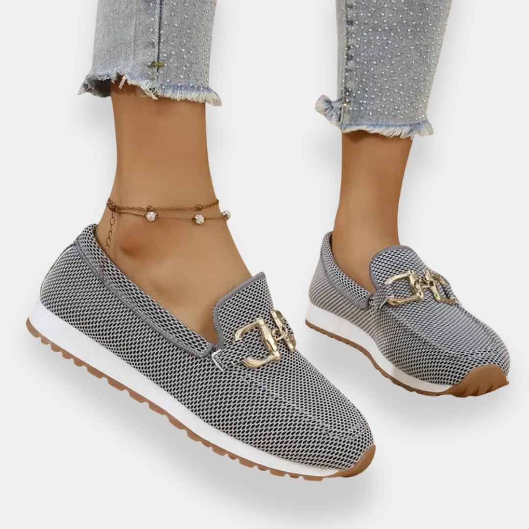 Théovrine | Sneakers loafer boucle dorée