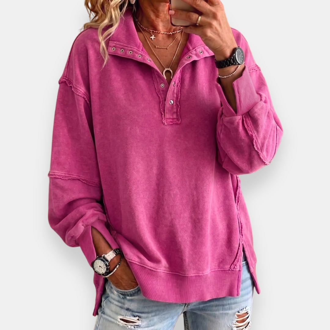 Amaia | Sweat Col Boutonné