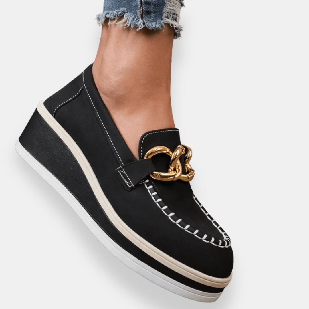 Orphise | Mocassins compensés chaîne dorée