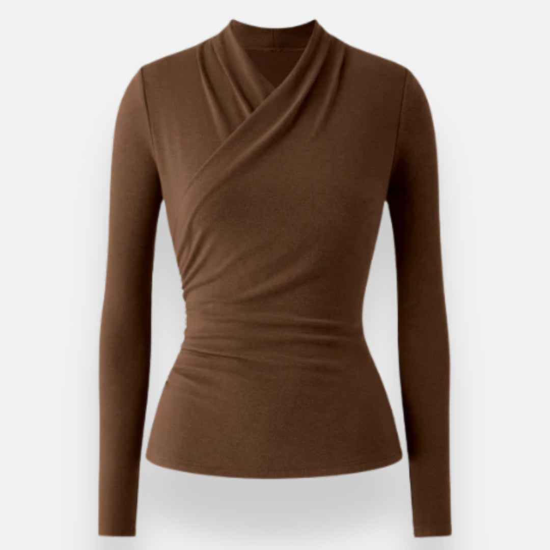Cérina | Haut enveloppant à manches longues